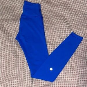 Lululemon Blue High-Waisted Leggings- Wunder Train no line 28”.